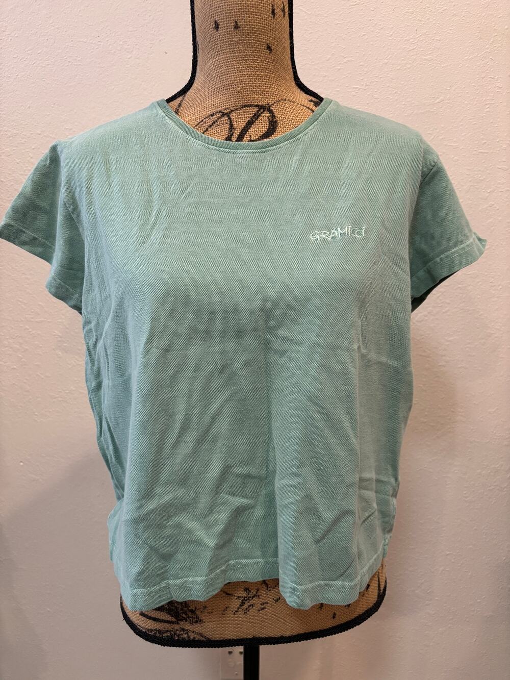 Gramicci Top / Crop T-Shirt Tee Short Sleeve Green Size M